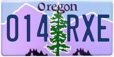 OR license plate 014RXE