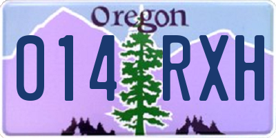 OR license plate 014RXH