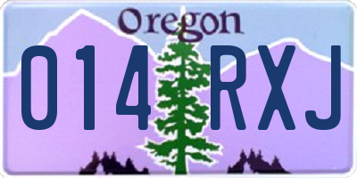 OR license plate 014RXJ