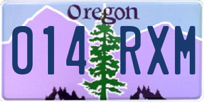 OR license plate 014RXM