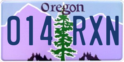 OR license plate 014RXN