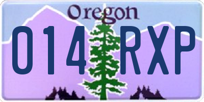 OR license plate 014RXP