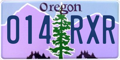 OR license plate 014RXR