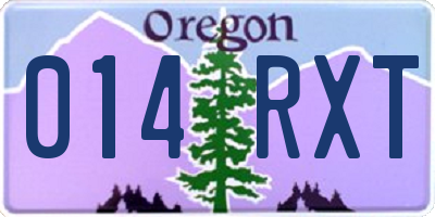 OR license plate 014RXT