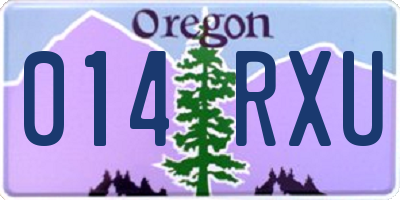 OR license plate 014RXU
