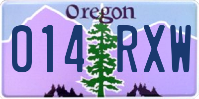 OR license plate 014RXW