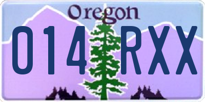 OR license plate 014RXX