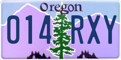 OR license plate 014RXY