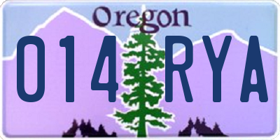 OR license plate 014RYA