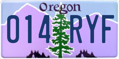 OR license plate 014RYF