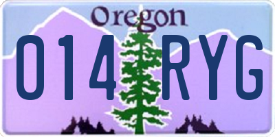 OR license plate 014RYG