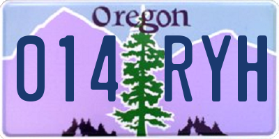 OR license plate 014RYH