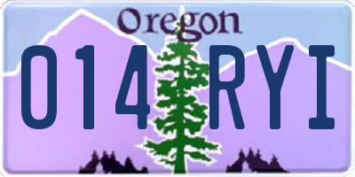 OR license plate 014RYI