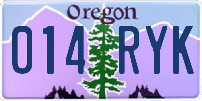 OR license plate 014RYK
