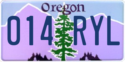 OR license plate 014RYL