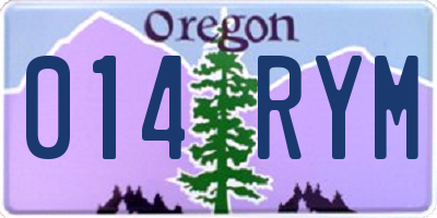 OR license plate 014RYM