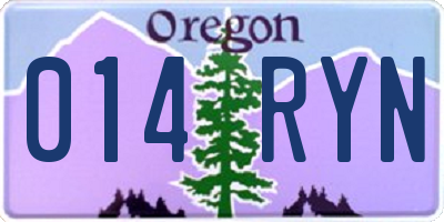 OR license plate 014RYN