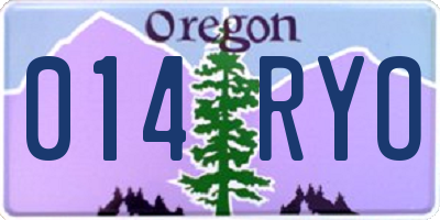 OR license plate 014RYO