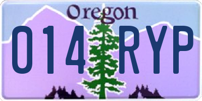 OR license plate 014RYP