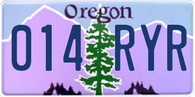 OR license plate 014RYR