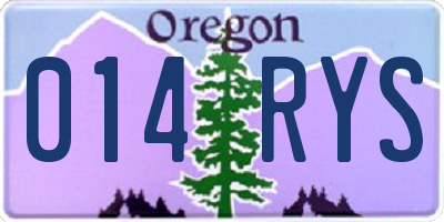 OR license plate 014RYS