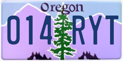 OR license plate 014RYT