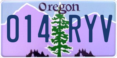 OR license plate 014RYV