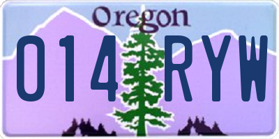 OR license plate 014RYW