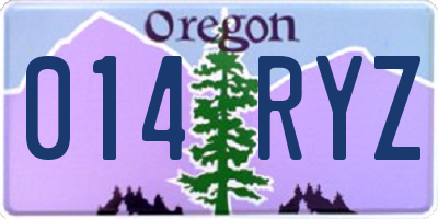 OR license plate 014RYZ