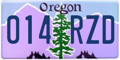 OR license plate 014RZD