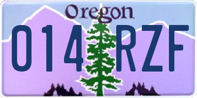 OR license plate 014RZF