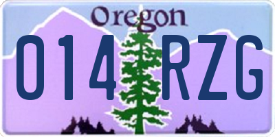 OR license plate 014RZG
