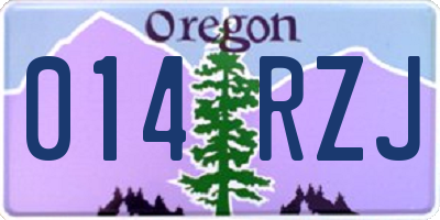 OR license plate 014RZJ