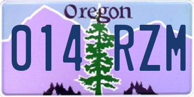 OR license plate 014RZM