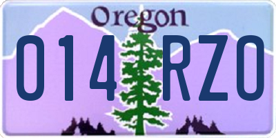 OR license plate 014RZO