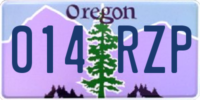 OR license plate 014RZP