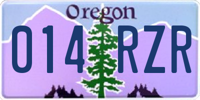 OR license plate 014RZR