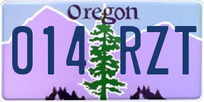 OR license plate 014RZT