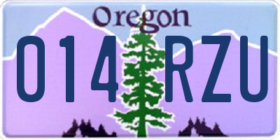 OR license plate 014RZU