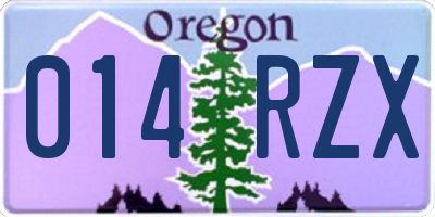 OR license plate 014RZX