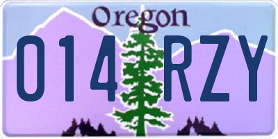 OR license plate 014RZY