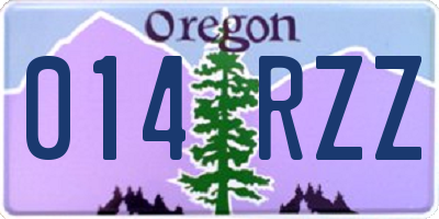 OR license plate 014RZZ