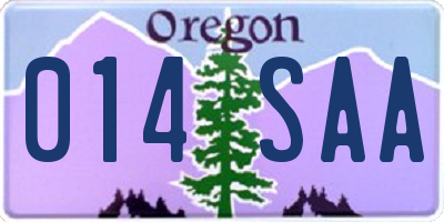 OR license plate 014SAA