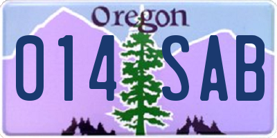 OR license plate 014SAB