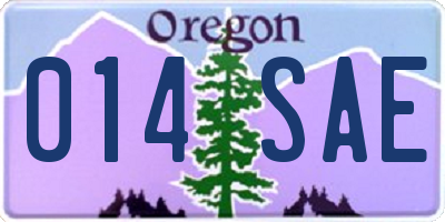 OR license plate 014SAE