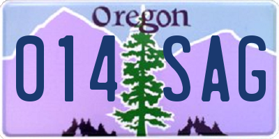 OR license plate 014SAG