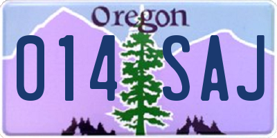 OR license plate 014SAJ
