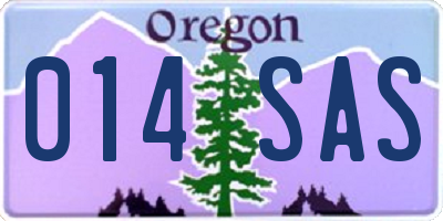 OR license plate 014SAS