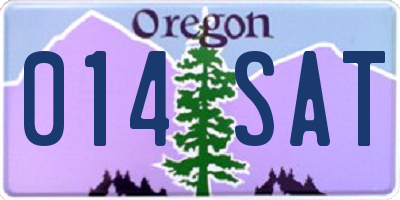 OR license plate 014SAT