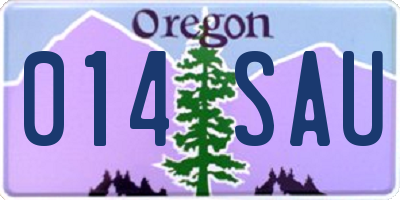 OR license plate 014SAU